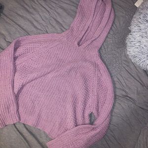 Lilac knitted hoodie